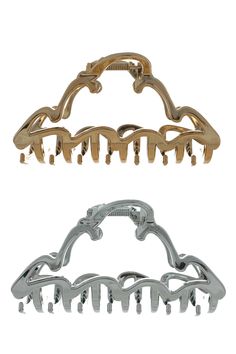 Claw clips designed to hold curls in place XL size, additional teeth, and strong clasp hold even the thickest of curls Helps to reduce pulling and breakage Includes pack of two (one silver, one gold) #ad #affiliatelink Products For Curly Hair, Longest Hair, Tooth Design, Claw Hair Clip, Curly Hair Types, Claw Hair Clips