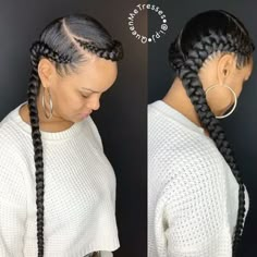 Feed In Braids Hairstyles, Feed In Braids, Goddess Braids Hairstyles, African Hair Braiding Styles, Feed In Braid, Hair Brunette