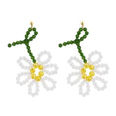 beaded daisy earrings boogzel clothing Beaded Daisy Earrings, Bead Daisy, Accessories Y2k, 90's Aesthetic, Beaded Daisy, Aesthetic Accessories, Aesthetic Jewelry, Daisy Earrings, Daisy Pattern