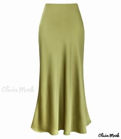 Olivia Mark - Sleek and Elegant High-Waisted Fish Tail Half Skirt with Smoothly Textured Finish Wraparound Skirt, Green Champagne, Fluid Design, High Rise Skirt, Fishtail Skirt, Sheer Skirt, Elegant Drapes, Fish Tail, Half Skirt