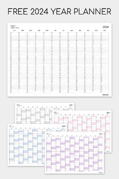 three calendars with the text free 2021 year planner