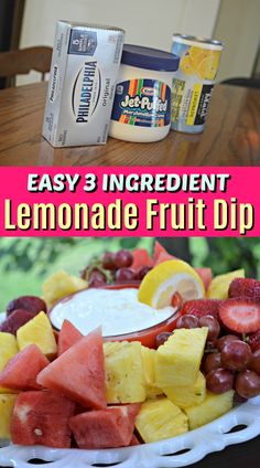 an easy 3 ingredient lemonade fruit dip