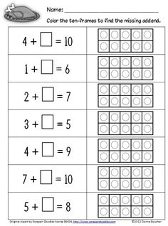 the worksheet for addition and subtraction with numbers to 10 on it