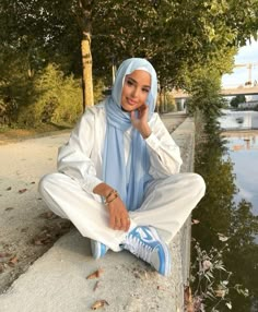 Summer Hijab Outfits, Hijabi Fashion Summer, Muslim Girl Outfits, Muslim Outfit, Estilo Hijab, Hijab Look