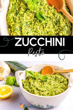 this is an image of zucchini pesto