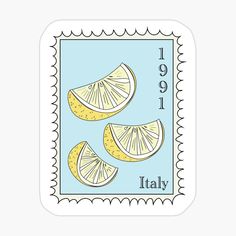 stamps with lemons on them and the words italy written in italian language sticker