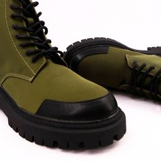 Our YESENIA boot is modeled on timeless combat styles. With rubber trims extending from the lug soles, wear this stylish pair to ground an ultra feminine dress. ﻿ SIZE GUIDE Ultra Feminine, Feminine Dress, All Black Sneakers, Hiking Boots, Size Guide, Olive Green, Boots, Sneakers, Green