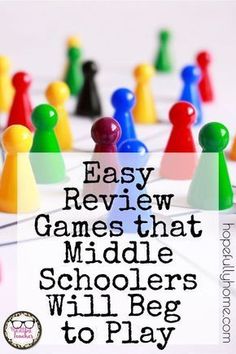 the words easy review games that middle schoolers will beg to play on a board game