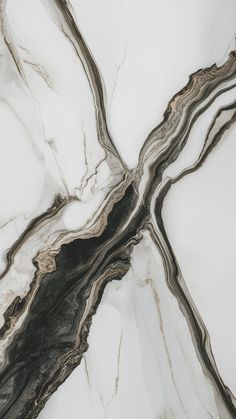 an abstract marble pattern with black and white lines on the surface, as well as dark grey paint