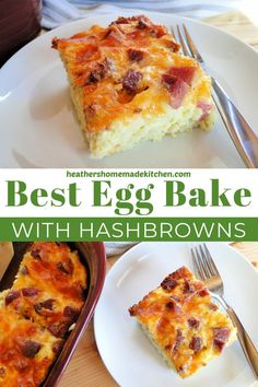 the best egg bake with hashbrowns is ready to be eaten on the table