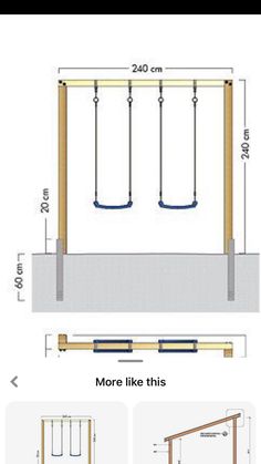 the diagram shows how to build a swing set