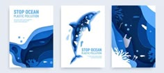 three banners for the world oceans day