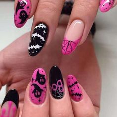 PRICES MAY VARY. Cute Press on Nails:There are 24 halloween press on nails in one pack,Beautiful and cute press on nails false nails comes with has 12 different sizes,you can chose them to bepolished to the most suitable size,it fits any finger perfectly. Easy to Use:Full cover acrylic nails just choose the nail piece that suits you,polish the nail bed,stick the jelly glue we give away on your nails,then press the cute halloween fake nails on the Nail Art Halloween, Nagellack Trends, Halloween Fest, Halloween Press On Nails, Makijaż Smokey Eye, Spider Webs, Halloween Nail Designs