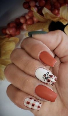 Pumpkin Nail Designs, November Nail Designs, Pumpkin Nail Art, Fall Nail Inspo, Simple Fall Nails, November Nails, Fall Nail Art Designs, Pumpkin Nails