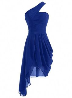 #cocktaildresses Modern Dans, Chiffon Cocktail Dress, One Shoulder Cocktail Dress, Cocktail Party Dresses, Dresses Homecoming, Cute Prom Dresses, Dresses One Shoulder, Short Bridesmaid Dresses, Cocktail Evening Dresses