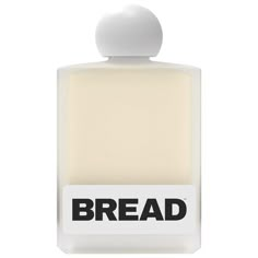 a bottle of bread on a white background with the word bread in black and white