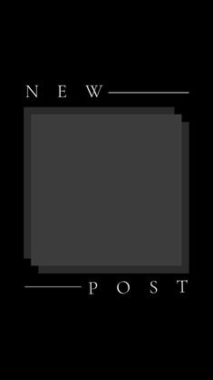 the new post logo in black and white on a dark background with an empty square