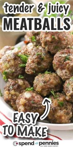 a white bowl filled with meatballs on top of a table