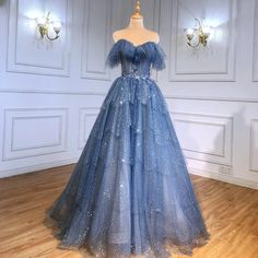 Arabic Blue A-Line Sweetheart Evening Dress - Beaded Tiered Bling Gown for Women's Wedding Party 2024 Bling Gown, Heavy Beaded Wedding Dress, Blue Tulle Prom Dress, Sweetheart Evening Dress, Prom Dresses Off The Shoulder, Evening Dress Beaded, Custom Bridesmaid Dress, Quince Dress, Dresses 2022