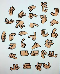 the letters are drawn with brown paint on white paper and placed in front of each other