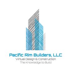 the logo for pacific rim builder's, ll c virtual design and construction company