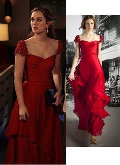 Gossip Girl Outfits, Gaun Fashion, Gossip Girl Fashion, Looks Party, فستان سهرة, Red Dresses, Blair Waldorf