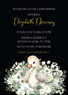 Baby Swan Shower Invitations