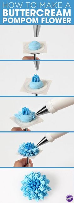 how to make a buttercream pompom flower