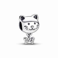 Pandora Charm Necklace, Pandora Bracelet Charms Ideas, Pandora Collection, Cat Faces, Beads Collection, Bow Charm, Charms Pandora, Bracelet Pandora, Charm Holder