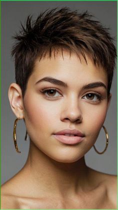 Short Spiky Haircuts For Thick Hair, Gelled Pixie Hair, Fine Flat Hair Pixie Cuts, Short Spiky Pixie Haircut, Micro Pixie Haircut, Shaved Pixie Cut Edgy, Very Short Pixie Haircut, Shaved Sides Pixie, Pixie Cut Shaved Sides