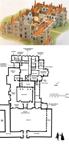 the floor plan for an old house with lots of rooms