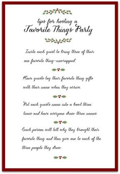 a poem written in red and white with holly branches