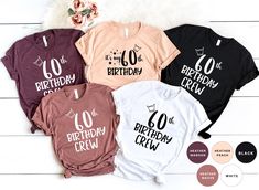 Matching 60th Birthday Party Gift Tshirts, It's My 60th Birthday T Shirt, 60th Birthday Crew Sweatshirt, Custom Mom Dad Bday Group Shirts 👉 Product Details: The T-Shirts, V-Necks, youth and baby suits(onesie) are unisex.👈 👉Please review all the sizing charts that were added in the product pictures. 👚 Women: Shirts will have a looser fit when choosing your regular size. If you would prefer a more fitted look, it is recommended to size down. It is based on your personal preference. 👉How Do I Order👈 1️⃣ Please review all the information provided before placing an order 2️⃣ Select the shirt type and size using the drop down menu. 3️⃣ Select the color of the shirt using the following drop down menu. 4️⃣ Need more Items? Add the current item in the cart. And If you like to add more items t 60th Birthday Party, Group Shirts, Birthday Party Gift, Heather White, Product Pictures, 60th Birthday, Crew Sweatshirts, Heather Black, Mom Dad