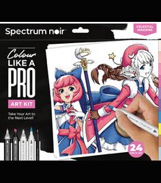 the art kit contains two markers, one with an image of sailor and princess on it