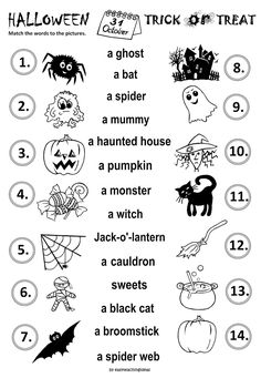 halloween worksheet for kids with pictures and numbers to print on the front page