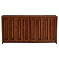 the sideboard is made out of wood and has several doors on each side,