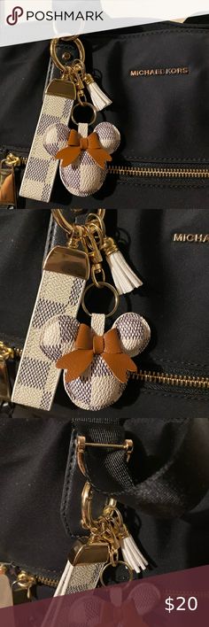 Mouse Lux Style Bag Charm or Key Chain Faux Leather with Gold Hardware Faux Leather Bag, Luxury Style, Purse Charms, Disney Mickey Mouse, Disney Mickey, Key Chain, Gold Hardware, Minnie Mouse, Leather Bag