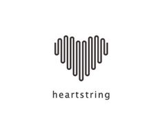 a black and white logo with the words, heartstring