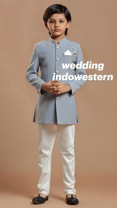 Lavender Blue Color, Indo Western Outfits, Western Kids, Outfits For Boys, Eid Card Designs, New Images Hd, Resham Work, Indo Western Dress, Designer Suits For Men