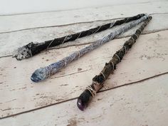 Sculpted wand with gemstones or crystalswand with healing | Etsy Fairytale Witch, Fantasy Wand, Witch Inspiration, Wizard Fashion, Random Accessories, Wand Diy, Wand Woods, Magical Wand, Wand Crystal