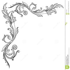 an ornate black and white frame with swirls on the edges stock photo - 5479