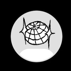 a black and white photo of a circular object with lines in the shape of a globe