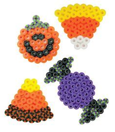 three different types of beads are shown in this image, one is orange, the other is black