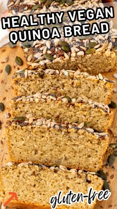 healthy vegan quinoa bread with seeds on top