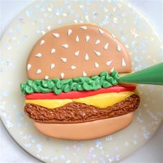 a cake made to look like a hamburger