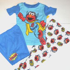 Sesame Street Elmo Toddler Boys Shorts Pants 3-Piece Pajamas Sizes 4t Sleepwear Sesame Street Elmo, Boys Shorts, Kids Area, Shorts Pants, Boys Pajamas, Kids Pajamas, Pajama Sets, Size 4t, Sesame Street