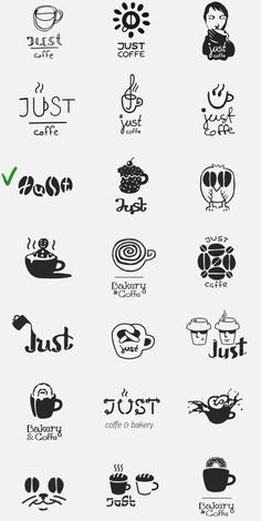 the logos for coffee shops and restaurants