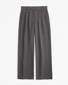 Women's A&F Sloane Low Rise Tailored Pant | Women's Clearance | Abercrombie.com Abercrombie Sloane Pant, Abercrombie Pants, Sloane Tailored Pant, Tailored Pants Women, Tailored Wide Leg Pants, Pinstriping Designs, Low Rise Pants, Perfect Closet