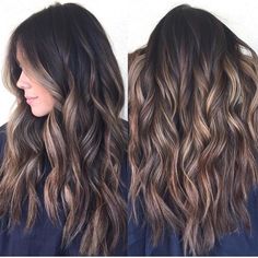 Brown Hair With Caramel Highlights, Dark Brunette Hair, Brown Hair With Blonde Highlights, Ombré Hair, Balayage Hair Blonde, Brown Blonde Hair, Hair Color Balayage, Cool Hair Color