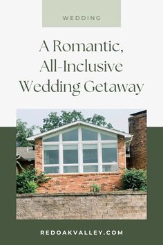 the front cover of a wedding magazine, featuring an image of a brick house with white windows